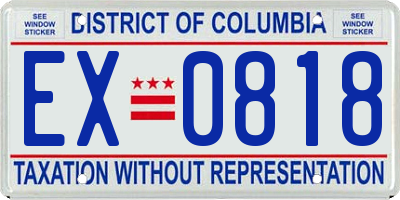 DC license plate EX0818