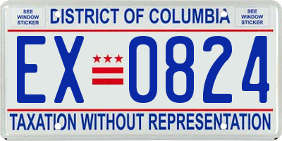 DC license plate EX0824