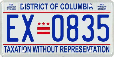 DC license plate EX0835