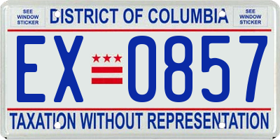 DC license plate EX0857