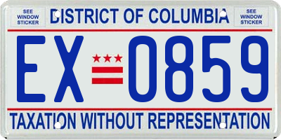 DC license plate EX0859