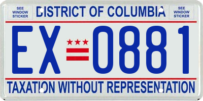 DC license plate EX0881