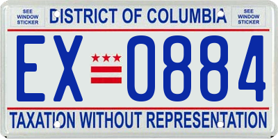 DC license plate EX0884
