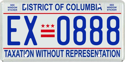 DC license plate EX0888