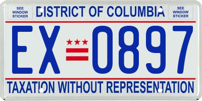 DC license plate EX0897