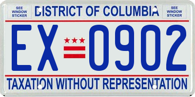 DC license plate EX0902