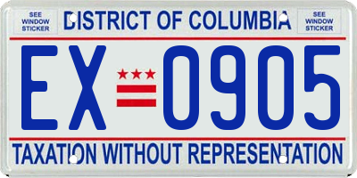 DC license plate EX0905