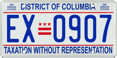 DC license plate EX0907
