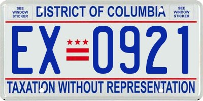 DC license plate EX0921