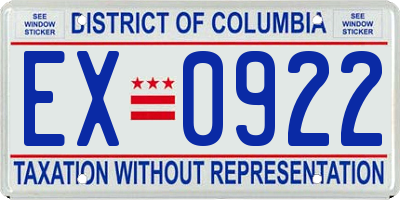 DC license plate EX0922