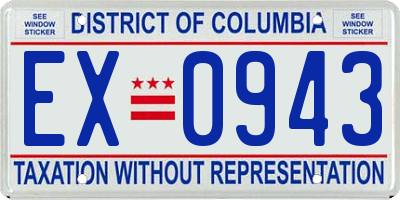 DC license plate EX0943