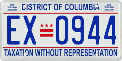DC license plate EX0944