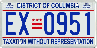 DC license plate EX0951