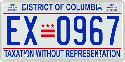 DC license plate EX0967