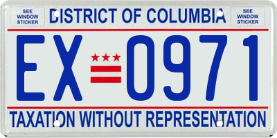 DC license plate EX0971