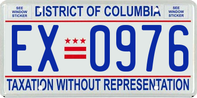 DC license plate EX0976