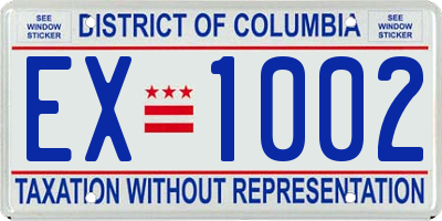 DC license plate EX1002
