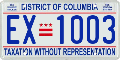 DC license plate EX1003