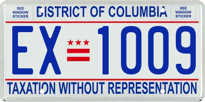 DC license plate EX1009
