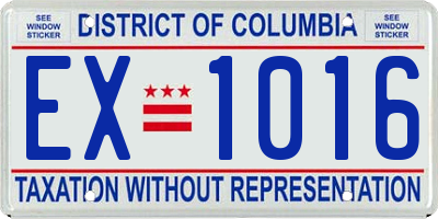 DC license plate EX1016