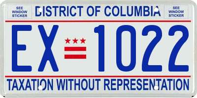 DC license plate EX1022