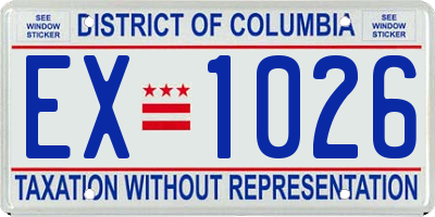 DC license plate EX1026