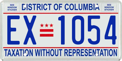 DC license plate EX1054