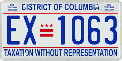 DC license plate EX1063