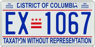 DC license plate EX1067