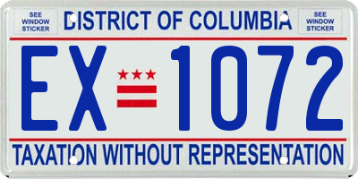 DC license plate EX1072