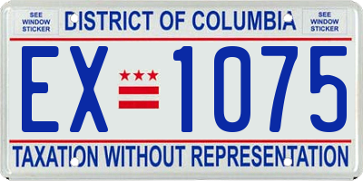 DC license plate EX1075