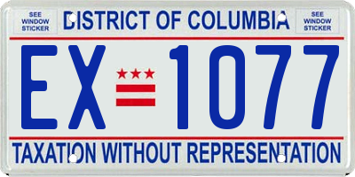 DC license plate EX1077