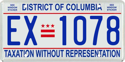 DC license plate EX1078