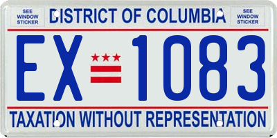DC license plate EX1083