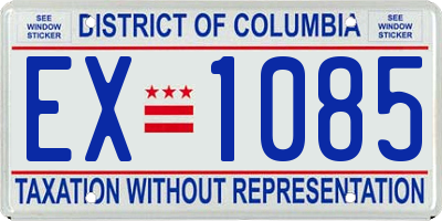 DC license plate EX1085