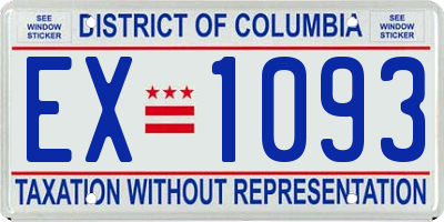 DC license plate EX1093