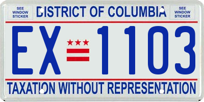 DC license plate EX1103