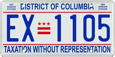 DC license plate EX1105