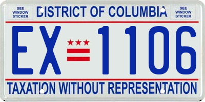 DC license plate EX1106