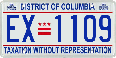 DC license plate EX1109