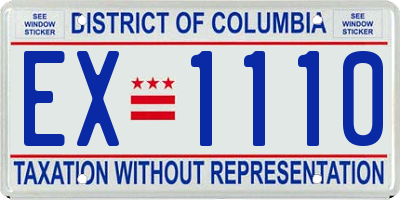 DC license plate EX1110