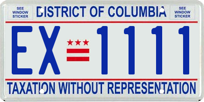 DC license plate EX1111