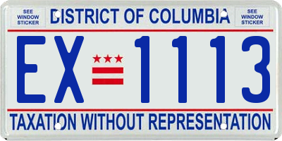 DC license plate EX1113