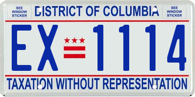 DC license plate EX1114