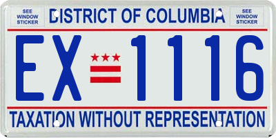 DC license plate EX1116