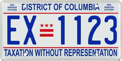 DC license plate EX1123