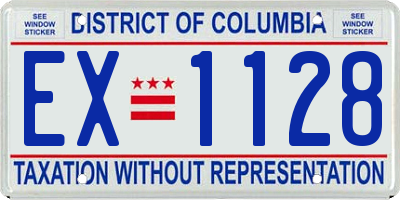 DC license plate EX1128