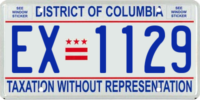 DC license plate EX1129