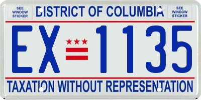 DC license plate EX1135