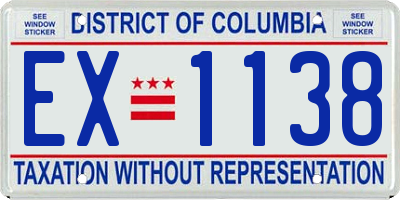 DC license plate EX1138